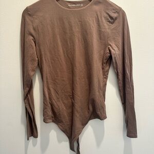 Abercrombie & Fitch Brown Long Sleeve body suit